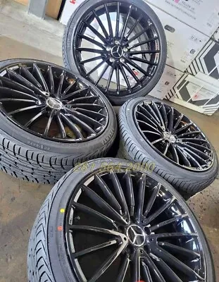 4 New  22  Staggered Wheels Rims Tires Fit Mercedes Benz S550 Amg S63 C63 C E • $2150