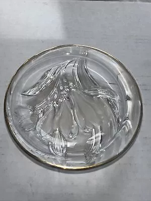 Mikasa Studio Nova Frosted Iris Pattern Gold Trim 5  Snack / Trinket Dish • $10.99