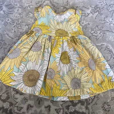 Baby Girl Blue Zoo Floral Summer Dress Size 6-9 Months #454 • £1.50