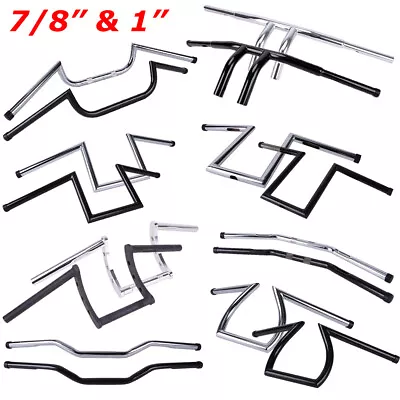 1  7/8  Motorcycle Handlebars Drag Z Bar For Harley Honda Yamaha Suzuki Chopper • $37.95