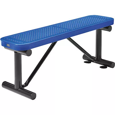 48 L Outdoor Steel Flat Bench Perforated Metal Blue • $280.81