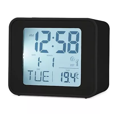 Acctim 71893 Cole Radio Controlled Alarm Clock In Black • £20.58