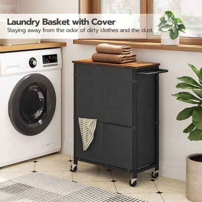 $54.14 • Buy HOOBRO Laundry Basket Laundry Hamper With Wheels Laundry Sorter Removable Bag 