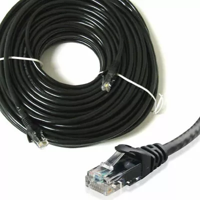 £8.89 • Buy 50m Black External Outdoor Network Ethernet Cable Cat5e LAN PC Router Modem RJ45