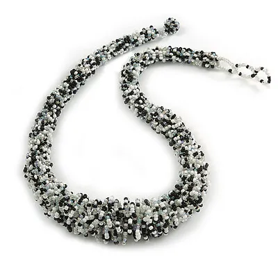 £14.75 • Buy Black & White Chunky Glass Bead Necklace - 60cm Long