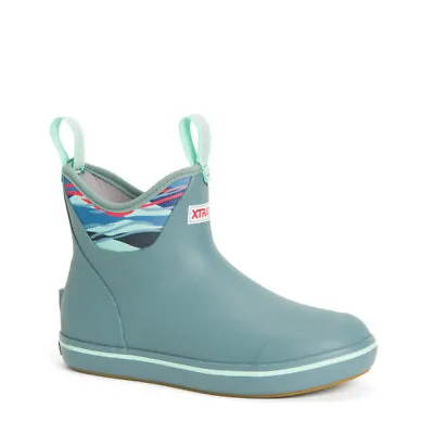Xtratuf Women's 6 In Ankle Deck Boot - Trooper Blue/Beach Glass • $65