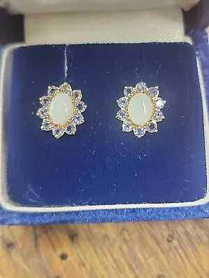 14k Gold Opal & Tanzanite Earrings • $75