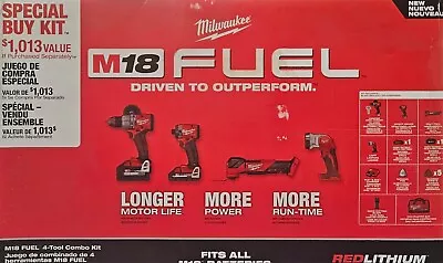 Milwaukee 3698-24MT M18 FUEL 18V 4 Tool Cordless Combo Kit • $528