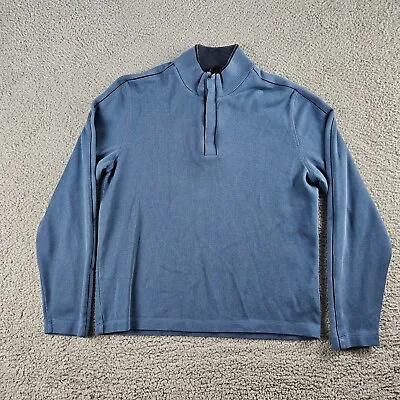 Boss Hugo Boss Sweater Mens XL Blue Quarter Snap Long Sleeve Pullover • $13.99