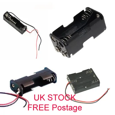 £5.85 • Buy AA  Wired Or Snap Terminals Battery Box / Holder In 1, 2, 3 4 Cell Holder Sizes