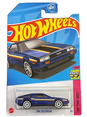 Hot Wheels 2023 HW: The '80s 8/10 Dark Blue DMC Delorean • $2.36