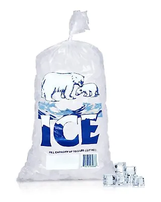 1000 5 Lbs Plastic Ice Bags Store Machine Commercial Printed Bag • $158.19