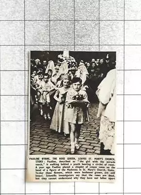 1948 Girl With Miracle Touch Pauline Byrne Leaves St Mary's Church Stoke • $7.58