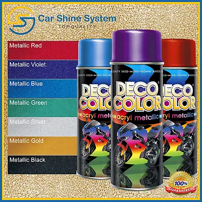 Metallic Glitter Metalized Spray Paint 400ml Motorcycle Scooter Bike Deco Color  • £10.98