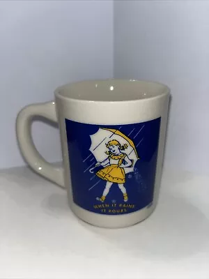 Morton Salt WHEN IT RAINS IT POURS Umbrella Girl Logo Coffee Mugs Set Of 4 Cups  • $19.98