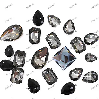 £5.99 • Buy Pointed Back Glass Crystal Diamante Rhinestone Gem Teardrop Oval Heart Square 