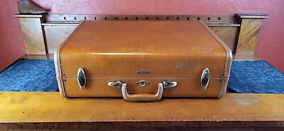 Vintage Samsonite •Shwayder Bros •Brown Leather Hard Shell Luggage •#4632 •Clean • $47.95