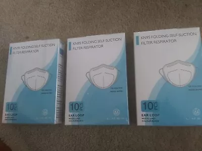 Lot 30 KN96 Folding Self-Suction Filter Respirator Masks Black Model LM07 • $17.95