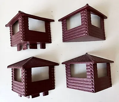 MARX FORT APACHE CARRY-ALL - LOT Of 02 RED BROWN HP 2-PC BLOCKHOUSES - VERY GOOD • $9.99