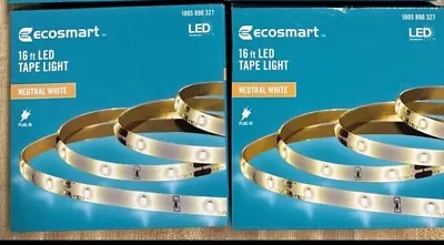 (2-Pack) EcoSmart 16 Ft. Indoor Neutral White LED Strip Light • $20.95