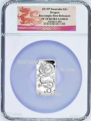 $219.99 • Buy 2019 Dragon 1oz PROOF Silver Rectangular $1 COIN NGC PF 70 FR Lunar Label