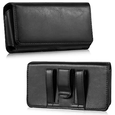 Genuine Leather Magnetic Holster Belt Clip Pouch Case Cover For Large IPhone 11 • $12.99