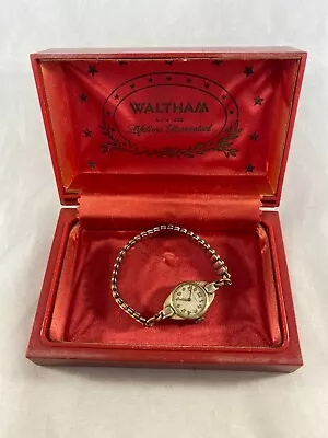 1936 Waltham Women's Watch Gold Color 15 Jewels Woman Antique Vintage Watch Box  • $29.99