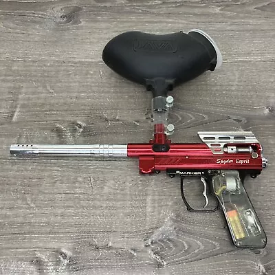 Spyder Esprit E-Marker Electronic Trigger Paintball Gun Red W/ Hopper Loader • $49