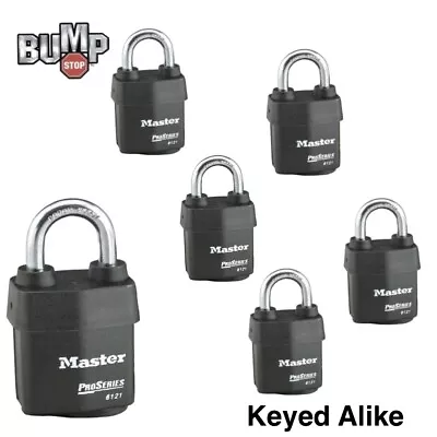 Master Lock Pro Series - (6) High Security Padlocks Keyed Alike 6121NKA-6 • $132.14