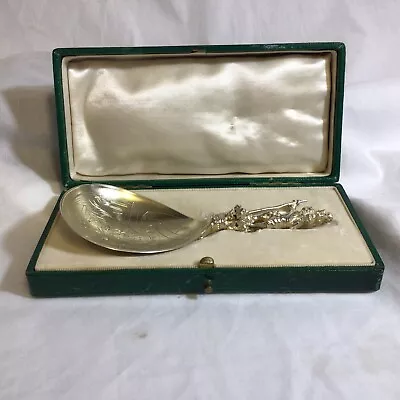 19th Century 830 Gilded Silver Baptismal Spoon By Marius Hammer Norwegian 70.05g • £265