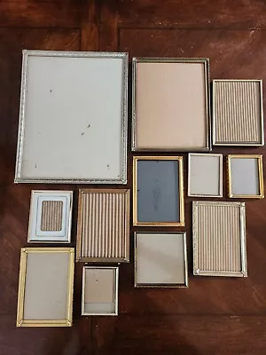 Vintage Lot MCM Decorative Metal Picture Frames Gold Tone Easel Mini 11x14 Vtg • $44.99