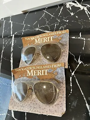 Merit Cigarettes Navigator Aviator Sunglasses Vintage 80s Tobacciana Lot Of  2 • $29.99