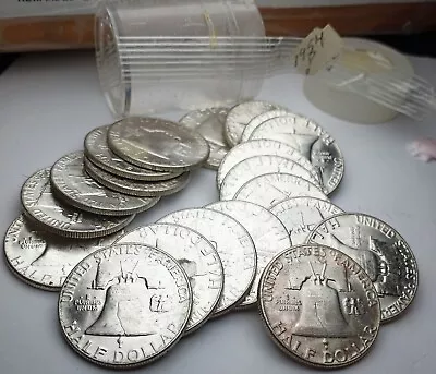 90% SILVER ROLL 1954-P FRANKLIN HALF DOLLAR 50C Halves BU UNC Uncirculated Cpics • $360