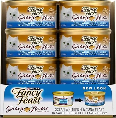 Fancy Feast Gravy Lovers Ocean Whitefish Tin Gourmet Wet Cat Food Tuna 24x85g • $63.51