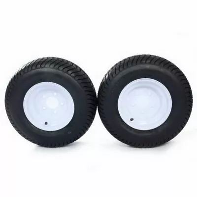 Two Trailer Tires & Rims 205/65-10 20.5x8.0-10 205 65 10 LRB 5 Lug White Wheel • $152.97