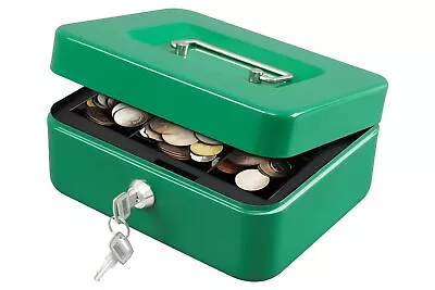 Medium Cash Box With Money TraySmall Safe Lock Box With KeyCash Drawer7.87 X ... • $20.52