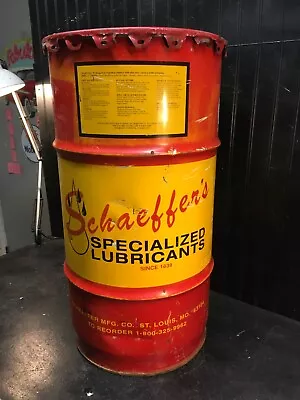 Vintage 15 Gallon Schaeffer's  Oil Drum Gas Station Barrel Waste Oil Empty • $212.50