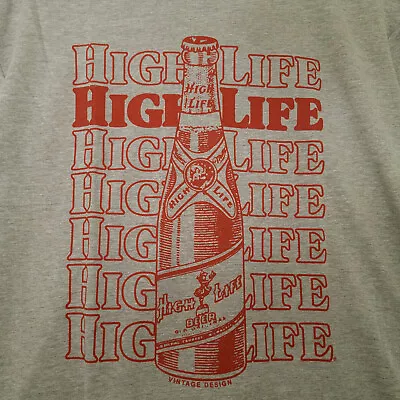 Miller Highlife Beer Vintage Label T Shirt Mens 3xl Xxxl Gray Brewing Draft Nwt • $18.98