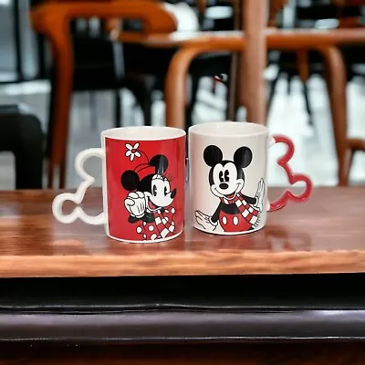 Disney Mickey And Minnie Mouse Love Story Ceramic Mug Set • £14.98