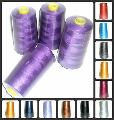 £11.99 • Buy TOP QUALITY SEWING THREAD 120s SPUN POLYESTER, OVERLOCKING 5000 YRDS X 4 CONES