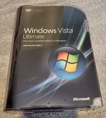 Microsoft Windows Vista Ultimate Full With Service Pack 1 32 64 Bit DVD Sealed  • $125