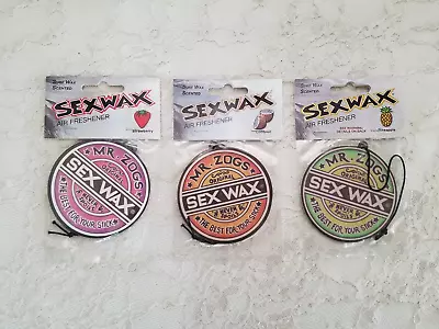 Mr. Zogs Sex Wax Surf Air Fresheners 3 Pack Strawberry Coconut & Pineapple Car • £18.95