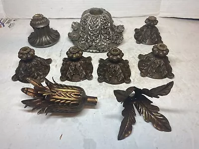 Vintage Lot Of 9 Resin And Metal Lamp Chandelier Parts • $39.95