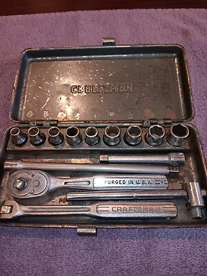 Vintage Craftsman Socket Set In Metal Box Series =V= 1/4”drive Made In USA. 14pc • $69.95