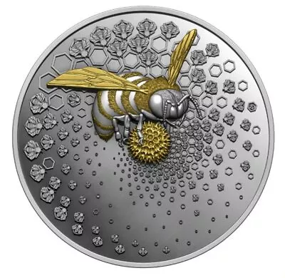 2023 Liberia Entoma Bee 1 Oz Silver Ultra High Relief Dark Gilded Coin • $165