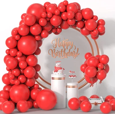 $22.80 • Buy Red Balloons 114Pcs Red Balloon Garland Arch Kit 5 10 12 18 Inch Different Sizes