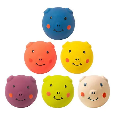 6cm Latex Dog Toys Pig Shape Puppy Toy Ball Puppies Chewing And Playing Toy • £8.39