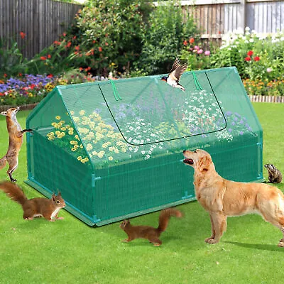 TAUS 7.5x4x4FT Galvanized Raised Garden Bed With Cover Mini Greenhouse Planter • $131.23