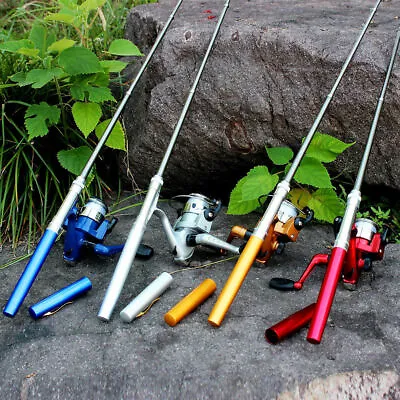 Aluminum Mini Retractable Pocket Pen Fishing Rod Pole With Fishing Reel  • $7.64