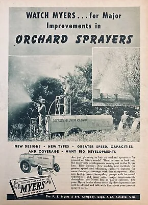 1945 Ad.(xf8))~f. E. Myers Bro. Co. Ashland Ohio. Silver Cloud Orchard Sprayers • $6.99